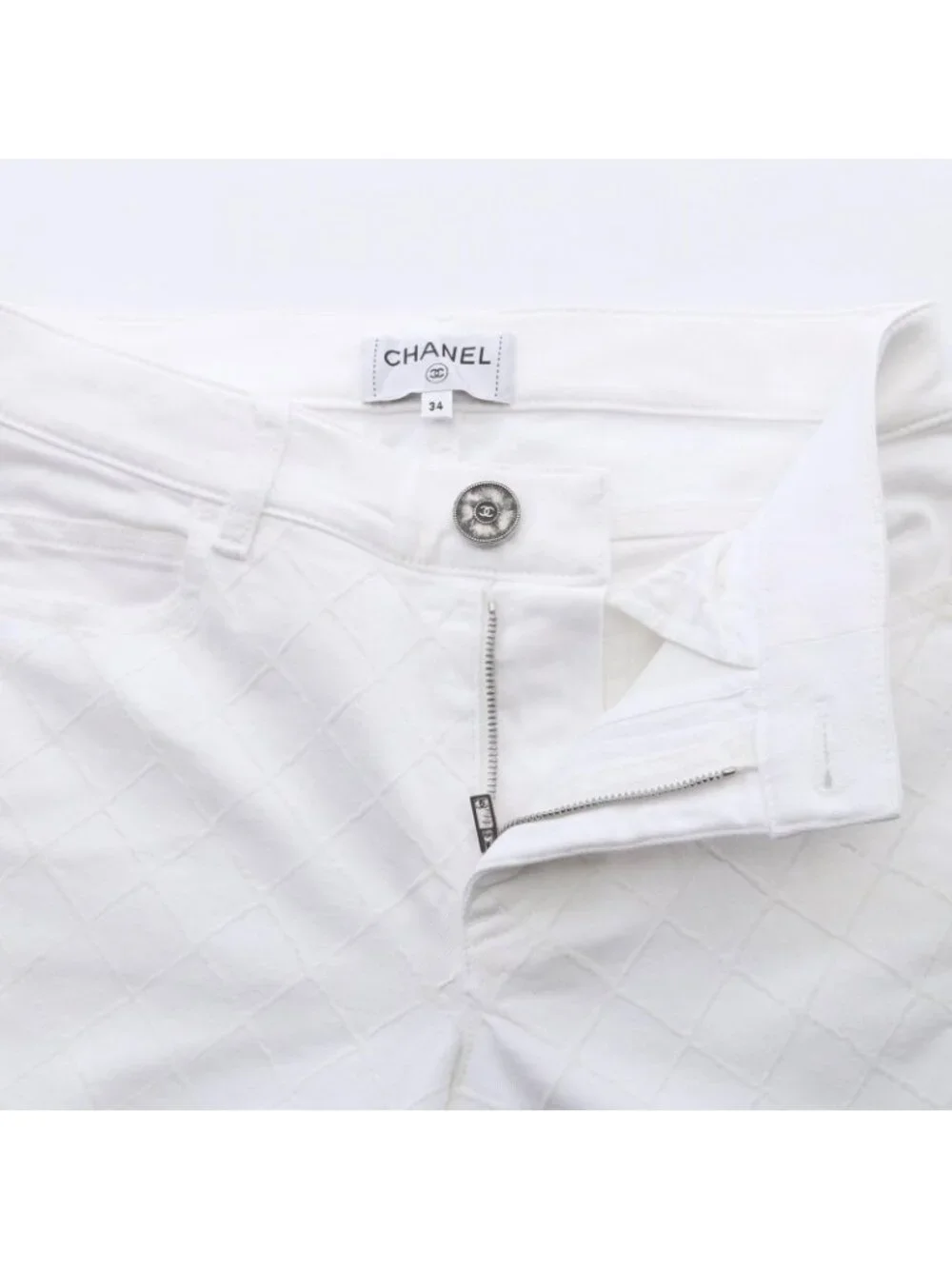 Chanel Denim Pants Quilted Skinny Cotton